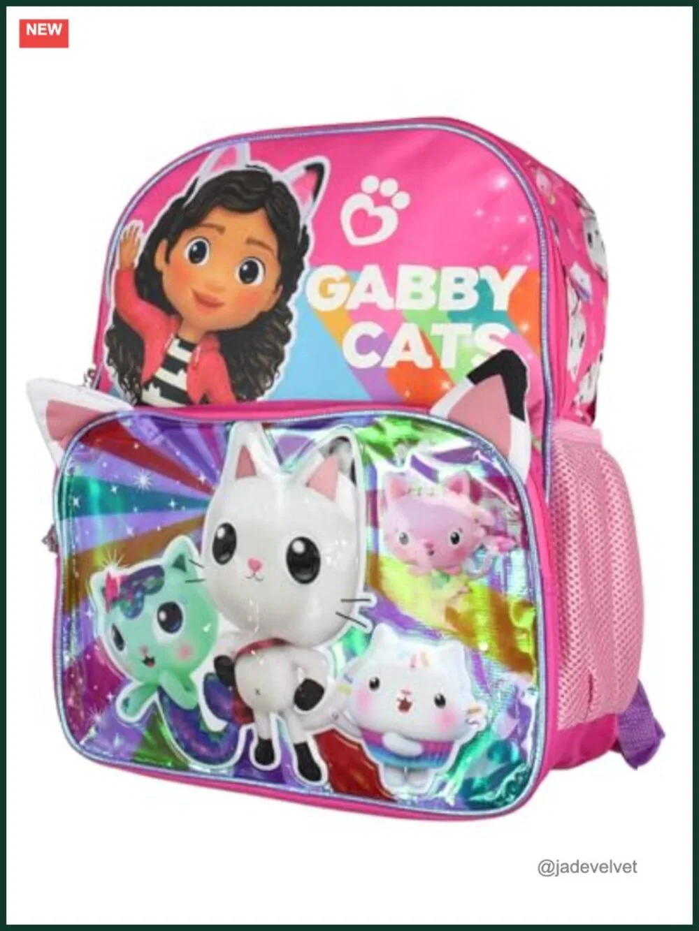 Gabby's Dollhouse Backpack Kids Cat Friends Raised Design School Bag